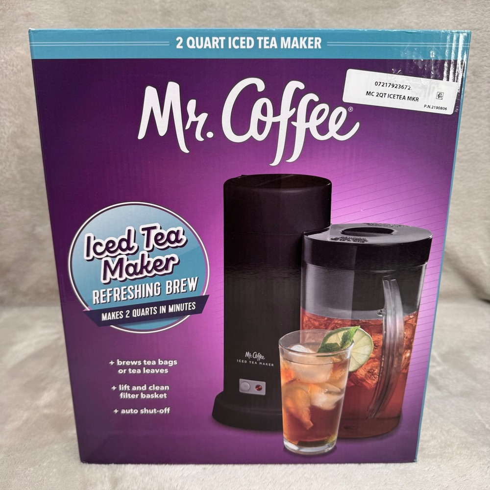 Mr. Coffee 2 Quart Iced Tea Maker Black BVMC-ITM-BLK New In Box